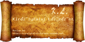 Királyfalvi Lóránt névjegykártya